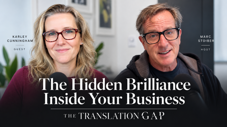 Karley Cunningham on The Translation Gap podcast, talking about what customers are really buying